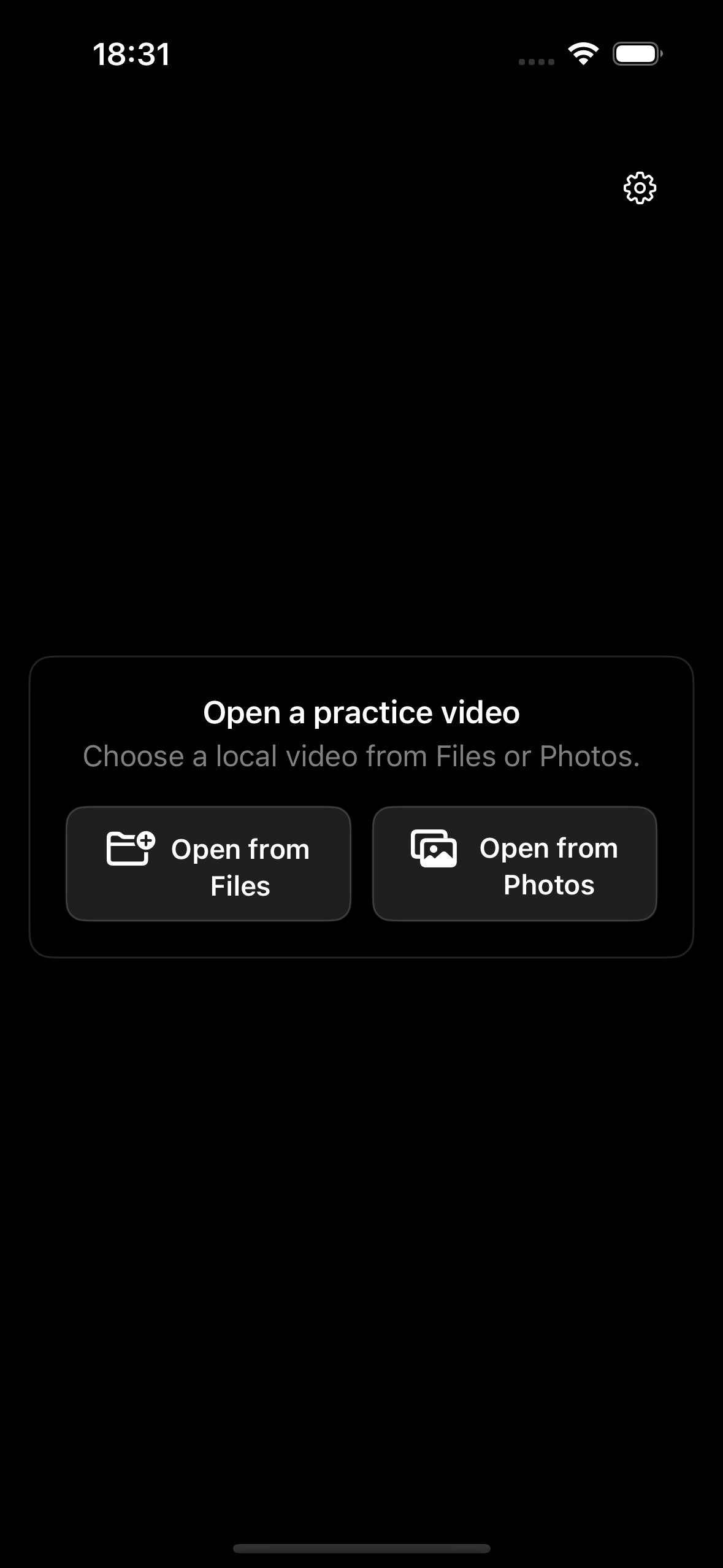 Empty: choose a practice video first.